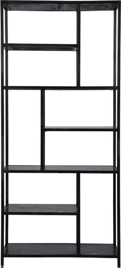 Woonexpress Boekenkast Bemelen Marmer Zwart 84 x 188 x 35 cm (BxHxD)