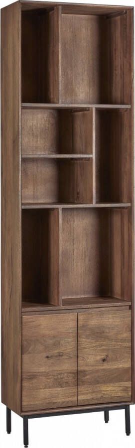 Woonexpress Wandkast Vegas Mangohout Bruin 60 x 210 x 30 cm (B x H x D)