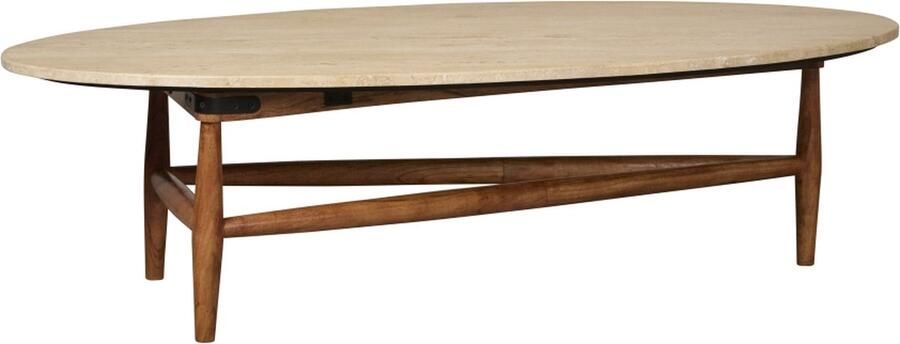 Woonexpress Salontafel Diena Travertin Bruin 128x35x63 cm (BxHxD)