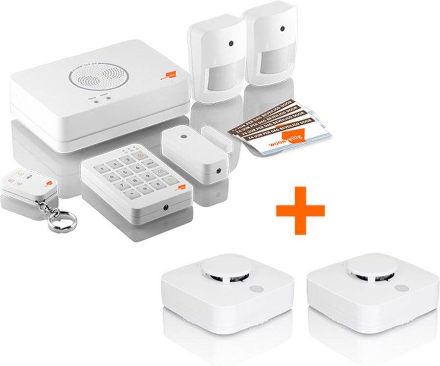 WoonVeilig Alarmsysteem met GRATIS 2 Slimme Rookmelder t.w.v. €109 90