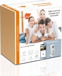 WoonVeilig Voordeelbundel: Alarmsysteem + Beveiligingscamera Binnen Nu met € 109 Prijsvoordeel