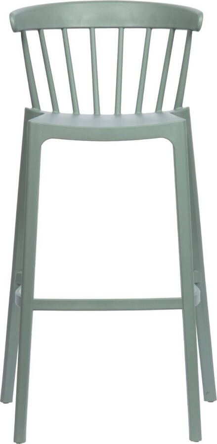 WOOOD Barstoel Binnen Buiten Bliss Kunststof Jadegroen Set van 2