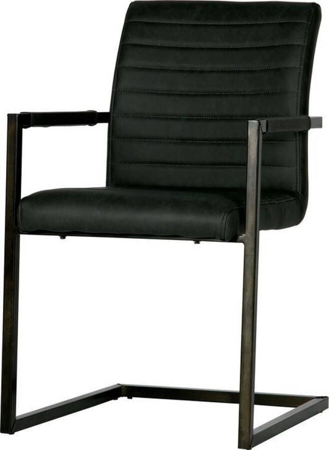 WOOOD | Bas Eetkamerstoel Pu Antraciet | Zitmeubels eetkamer | Eetkamerstoel