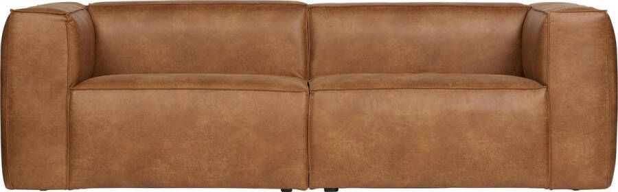 WOOOD Bank 'Bean' 3 5-zits Eco leder kleur Cognac