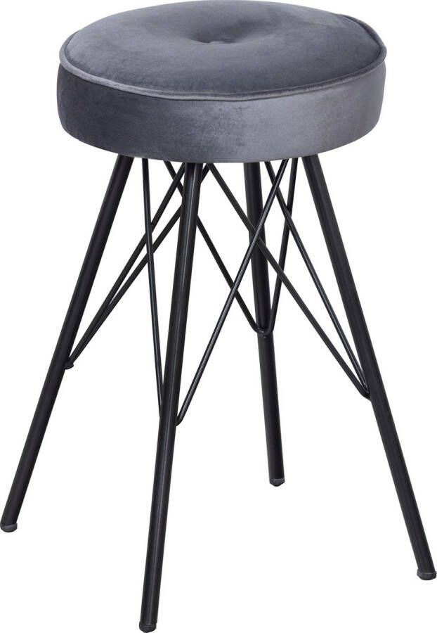 WOOOD Krukje 'Bella' Velvet kleur Asfalt