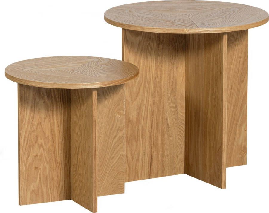 WOOOD Bijzettafel Colle van geperste eucalyptusplaten (2 stuks)