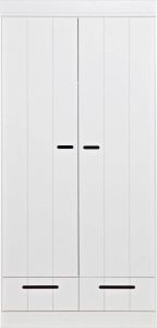 WOOOD Connect Opbergkast 195 x 94 cm Wit 2 Deurs Closed Met Lades