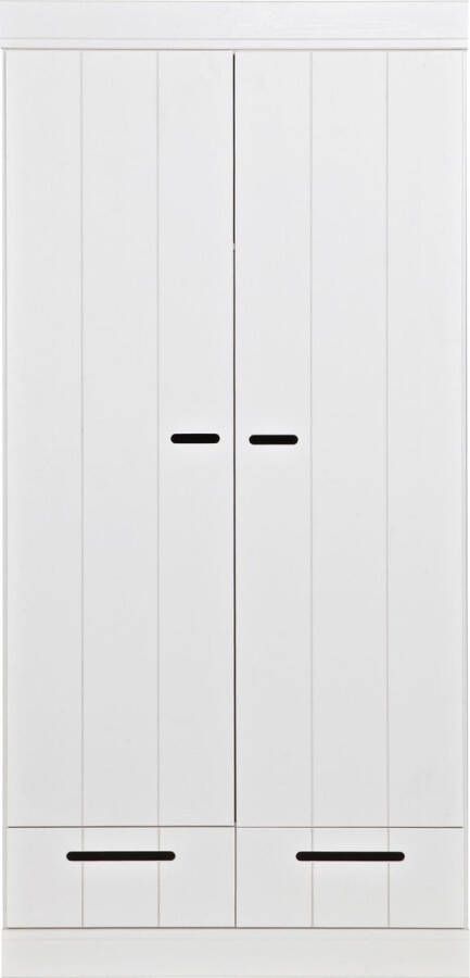 WOOOD | Connect 2 Drs Lade Strokendeur Wit | Slaapkamerkasten | KledingkastLinnenkast