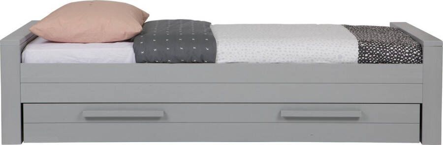 Woood Dennis Bed Incl. Lade|Lattenrol Betongrijs Grijs 53x219x95