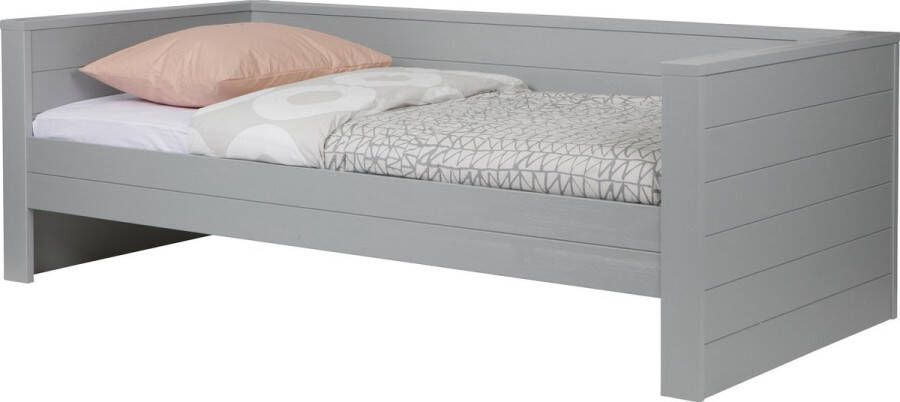 WOOOD Dennis Bedbank Excl Lade Grenen Betongrijs 219x73x101