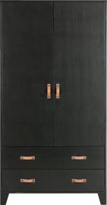 WOOOD Kledingkast 'Dian' 180 x 94cm kleur Diep Zwart