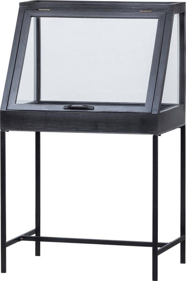 Woood Dido Glazen Kastje Hout Zwart 109x65x45