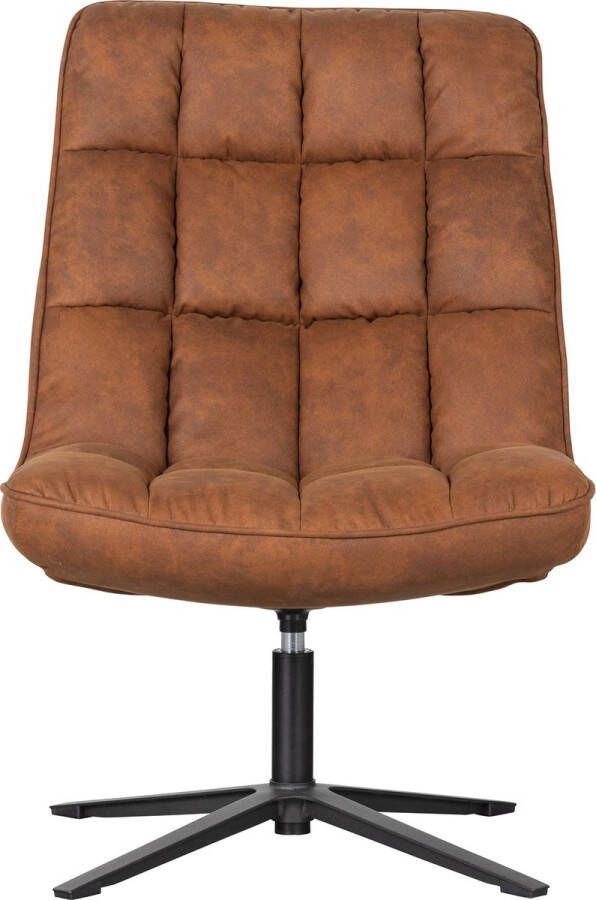 WOOOD Dirkje Draaifauteuil Leerlook Cognac 101x70x85