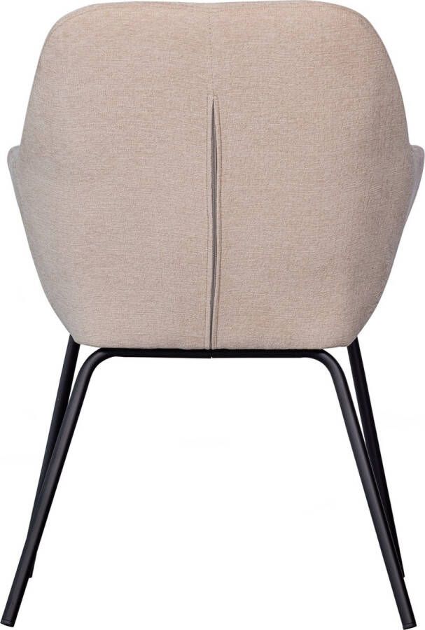 WOOOD Eetkamerstoel Vos Polyester Zand Set van 2