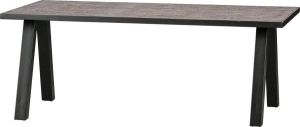 WOOOD Eettafel Met Utrecht Poot Tablo Teak Metaal Natural 220x90