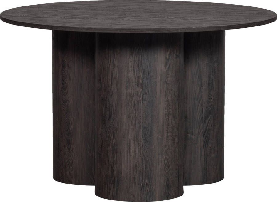 WOOOD Ronde Eettafel Oona MDF 120cm Donkerbruin Japandi Exclusive
