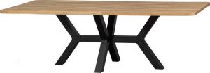 WOOOD Eettafel Tablo Eiken Metaal Naturel Zwart 77x240x100