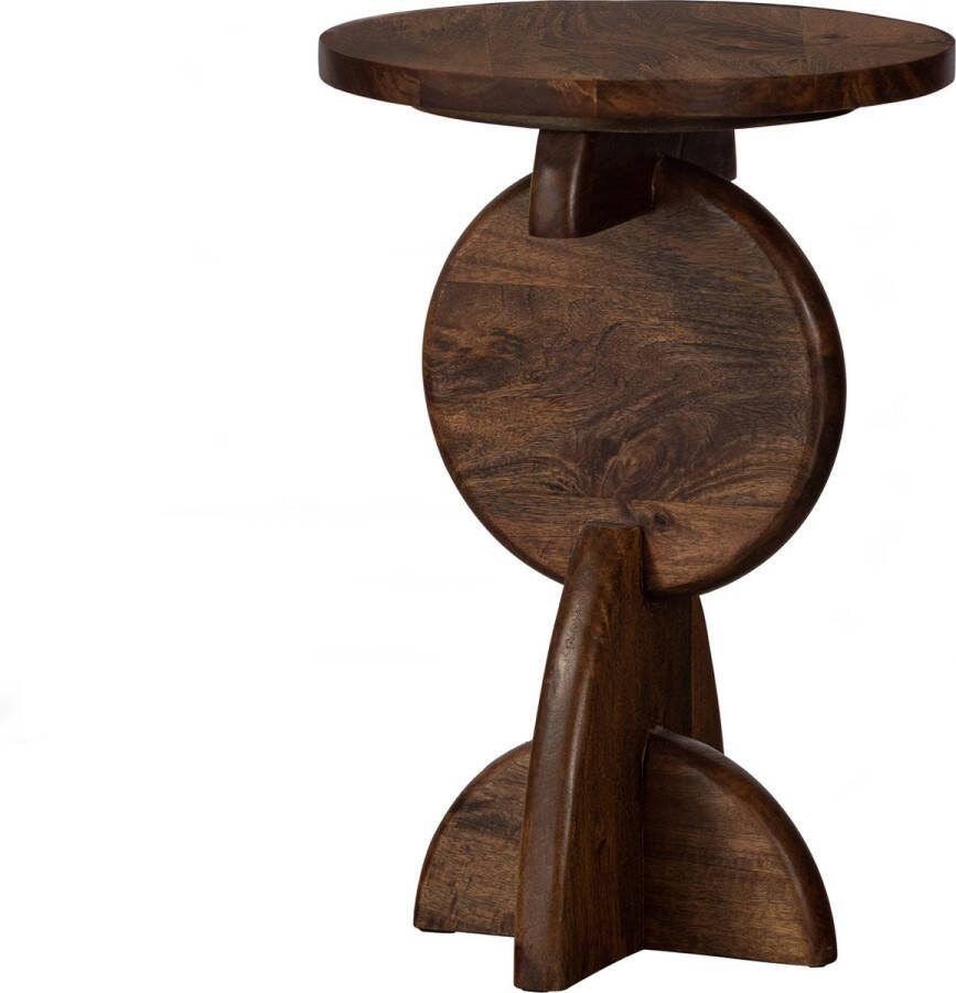 WOOOD Bijzettafel Nori Mangohout 40cm Warm Bruin Rond Exclusive