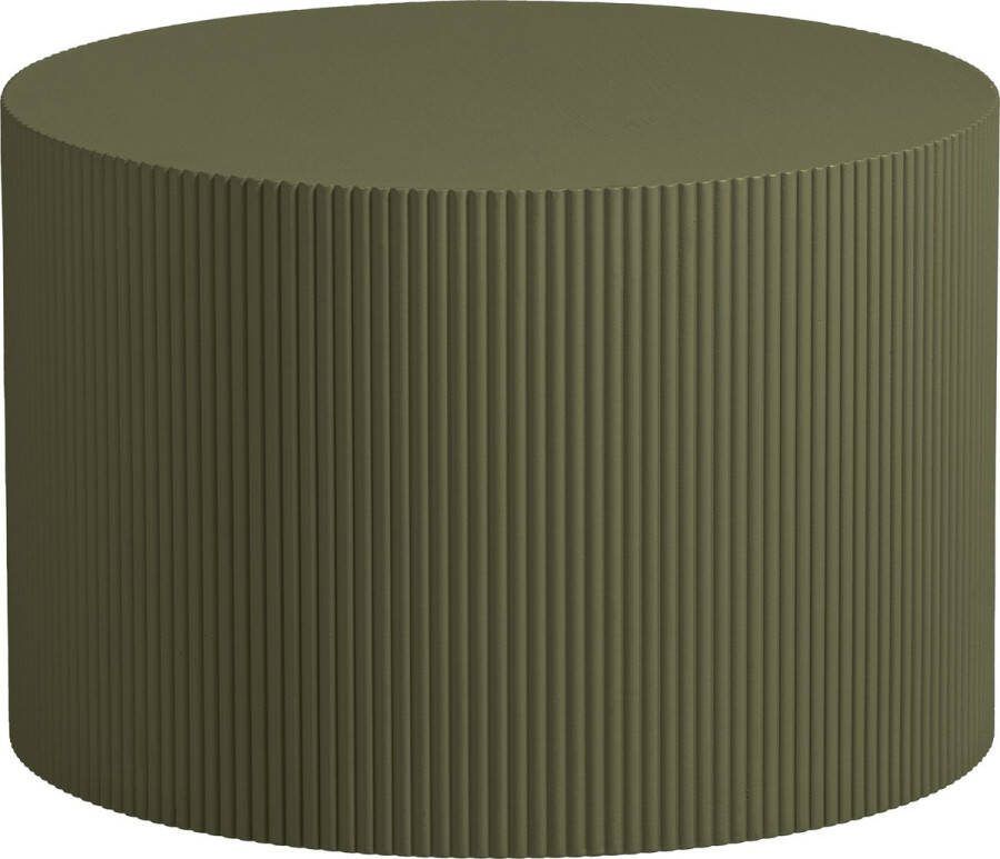 WOOOD Exclusive | Sanne Bijzettafel Rond Militair Groen | Woonkamertafels | Bijzettafel
