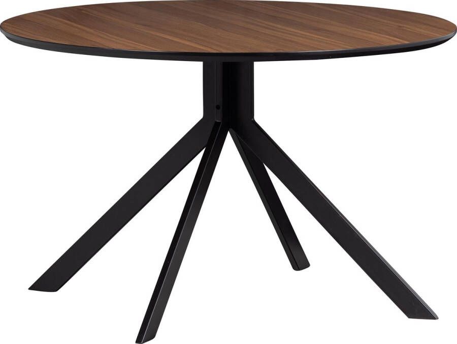 WOOOD Exclusive | Bruno Eettafel Rond Mdf Walnoot -Ø120cm | Eettafels | Eettafel