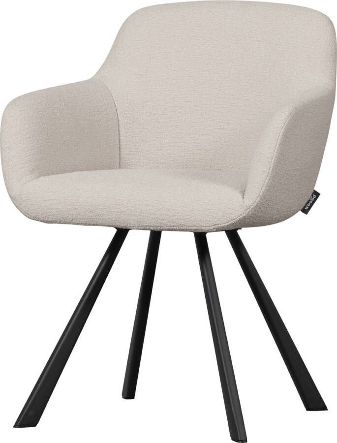 WOOOD Eetkamerstoel Juno gepolsterd met zacht bouclé hoogte 79 cm x breedte 58 cm