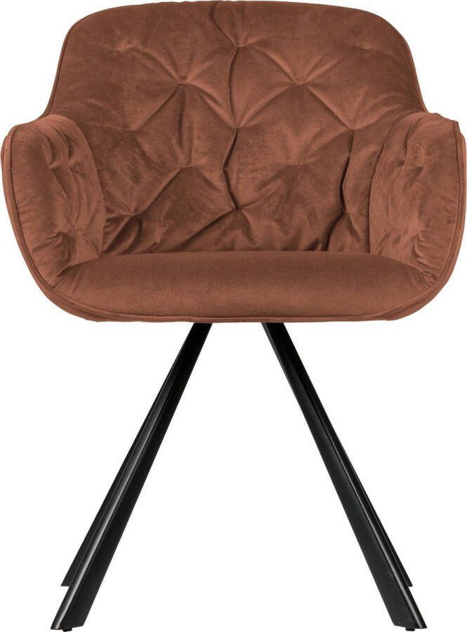 WOOOD Exclusive Elaine Eetkamerstoel Velvet Raspberry 81x60x59