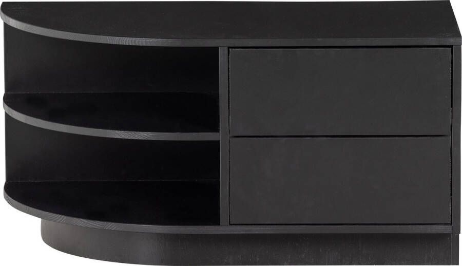 WOOOD Exclusive | Finca Tv Meubel Rond Links 78cm Grenen Zwart | Woonkamer meubels | Tv-dressoirTv-meubel