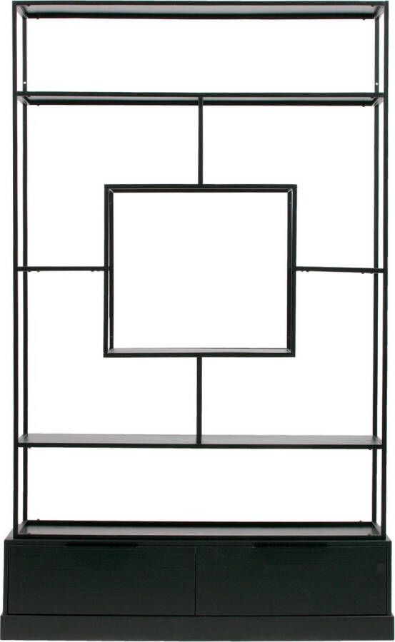 WOOOD Exclusive Fons vakkenkast (hxbxd) 204x126x38 cm metaal zwart