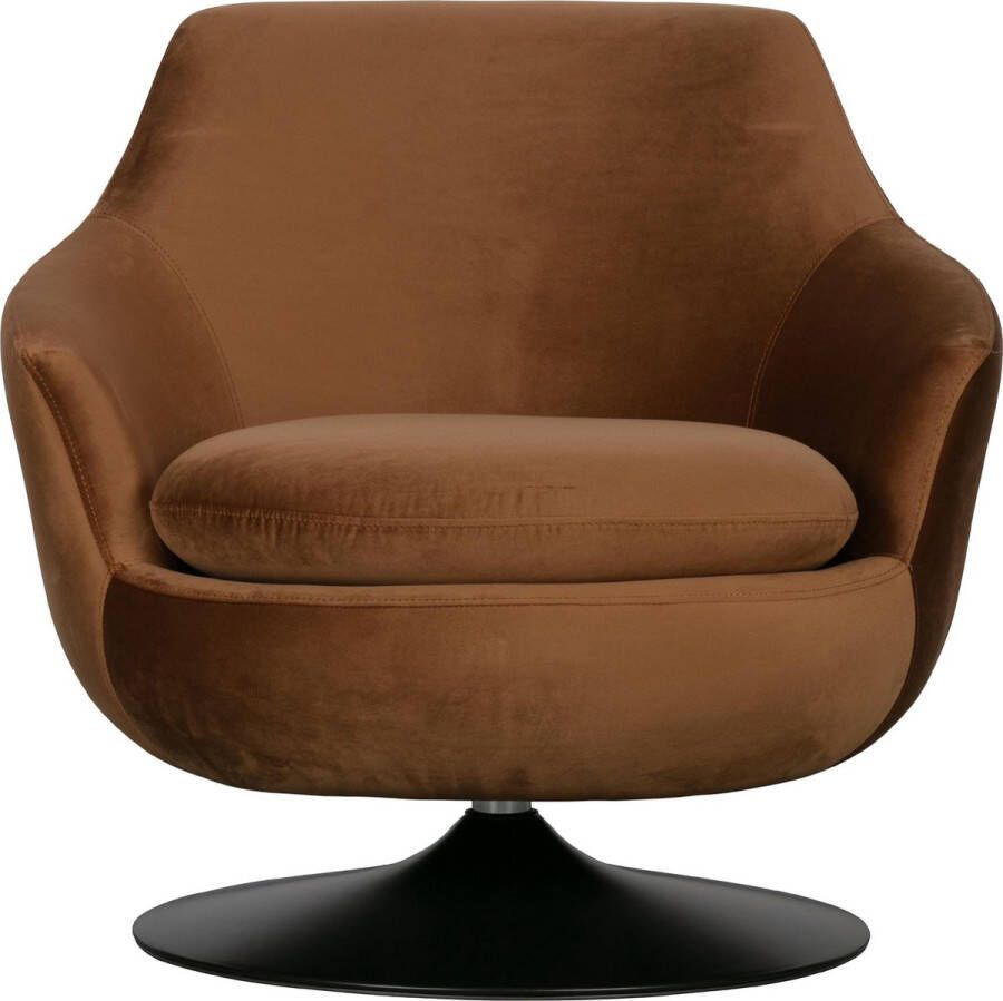 WOOOD Exclusive Jada Draaifauteuil Fluweel Bruin 78x79x82