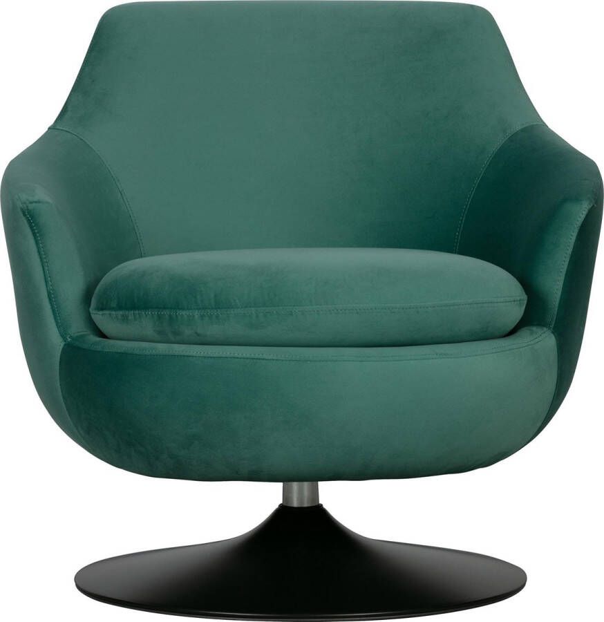 WOOOD Exclusive Jada Draaifauteuil Fluweel Teal 78x79x82