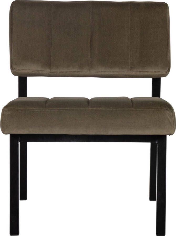 WOOOD Exclusive Kaja Fauteuil Velvet Army 72x55x74