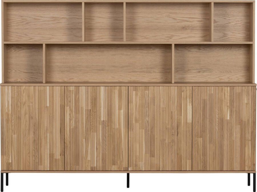 WOOOD Exclusive | New Gravure Wandkast Eiken Blanke Lak | Woonkamer meubels | BergkastBuffetkastKast