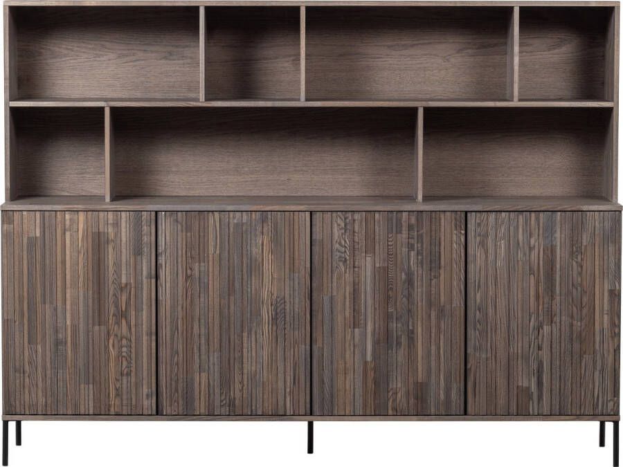 WOOOD | New gravure wandkast essen fineer espresso | Woonkamer meubels | Wandkast