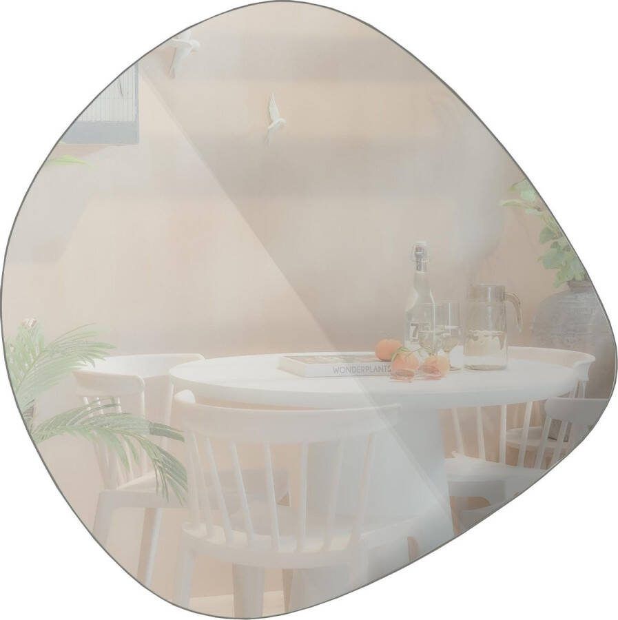WOOOD Exclusive Philou Spiegel Glas Metaal Zwart 60x59x0 5