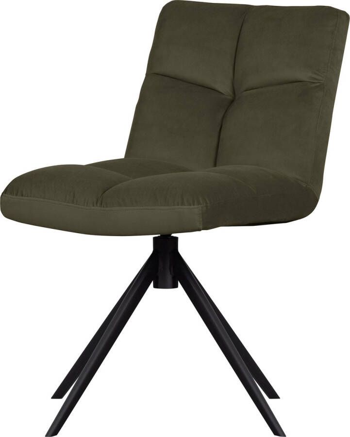 WOOOD Exclusive Vinny Draaibare Eetkamerstoel Velvet Groen 80x48x45