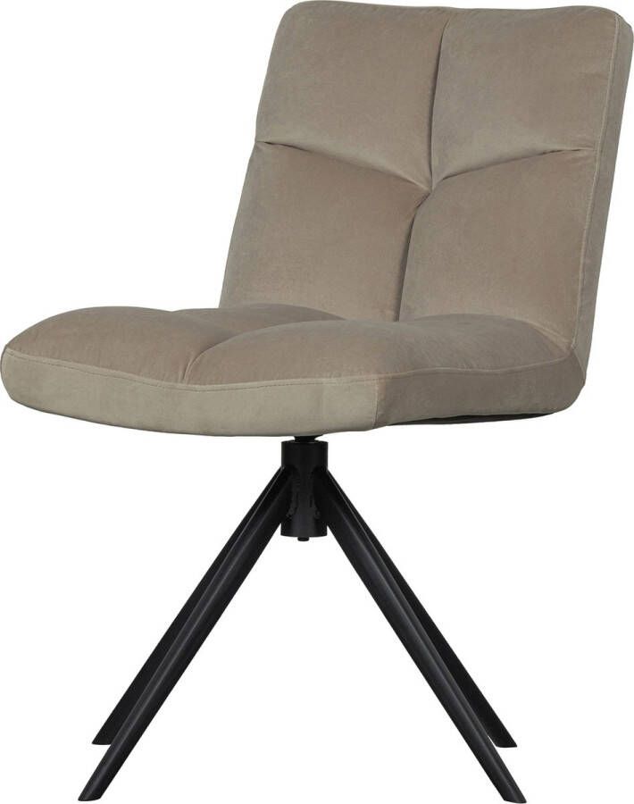 WOOOD Exclusive | Vinny Draaistoel Velvet Zand | Zitmeubels eetkamer | Eetkamerstoel