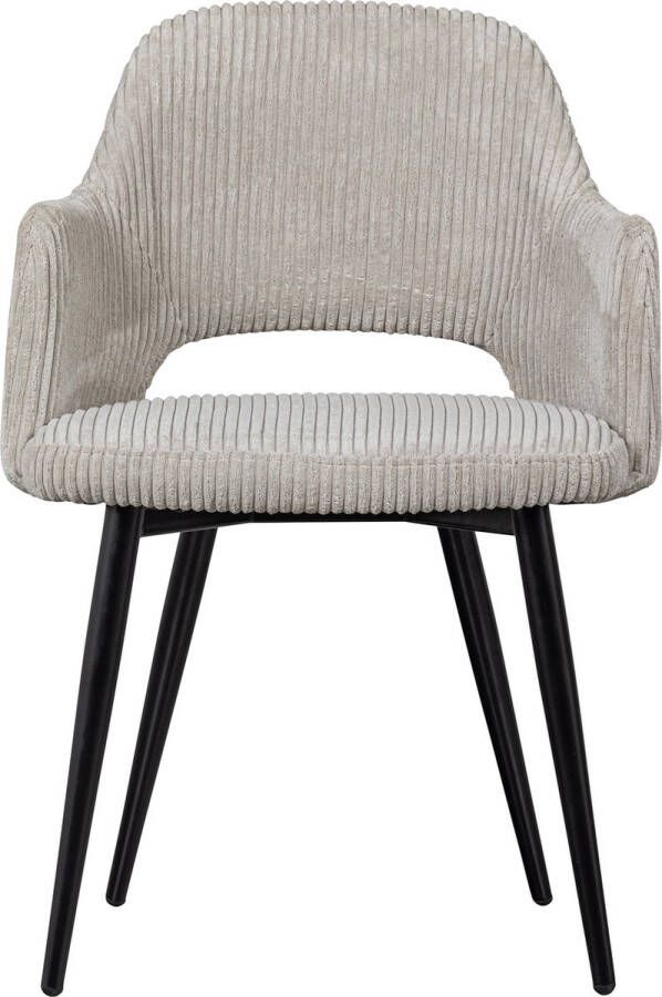Woood Ferdy Eetkamerstoelen Polyester Pearl Set van 2