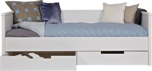 WOOOD Jade bedbank incl. Bedlade Grenen Wit 209x74x100