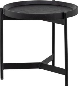WOOOD Exclusive Bijzettafel Lizzy Set van 2 stuks Mangohout Zwart Rond