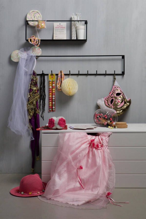 WOOOD Meert Kapstok 10 Haken Metaal Zwart 16x82 8x3 5