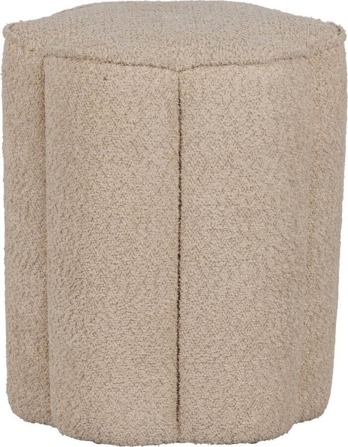 WOOOD Ollie Poef Polyester Zand 46x40x40