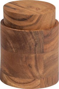 Woood Opal Opbergpot Acacia hout Natural Set van 2