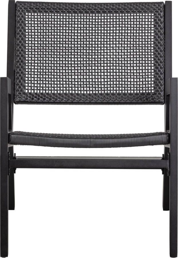 WOOOD Pem Tuin Fauteuil Met Armleuning Aluminium Zwart Set Van 2