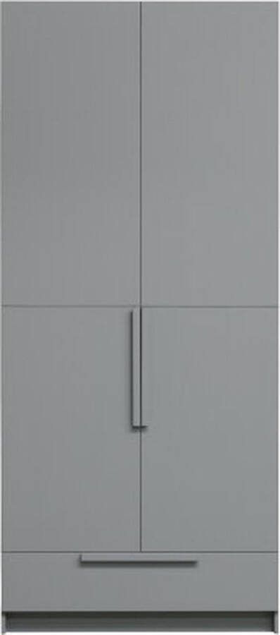 Walra Pure XL by WOOOD kledingkast Split grijs 215x95x60 cm Leen Bakker