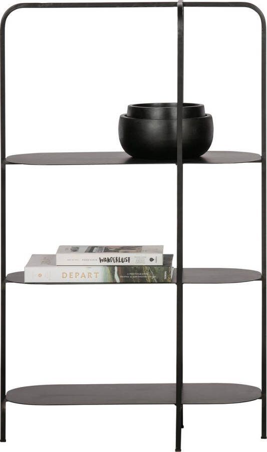 WOOOD Reina Deco Rek Metaal Zwart 86x52x26
