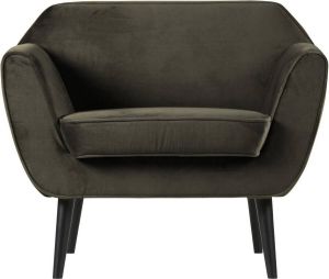 WOOOD Rocco Fauteuil Fluweel Warm Groen 75x92x81