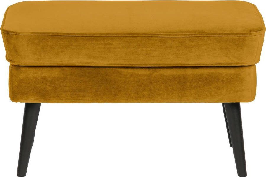 WOOOD | Rocco Hocker Fluweel Oker | Zitmeubels woonkamer | Hocker