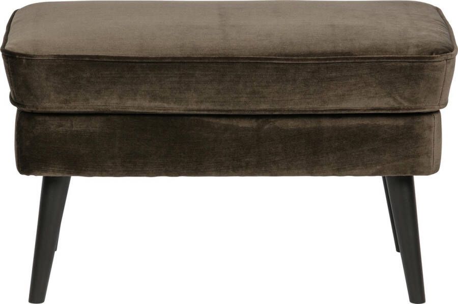 WOOOD | Rocco Hocker Fluweel Warm Groen | Zitmeubels woonkamer | Hocker