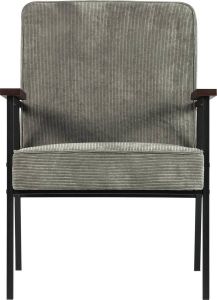 WOOOD Sally Fauteuil Ribstof Vergrijsd Groen 87x65x82