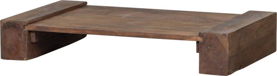 WOOOD Exclusive | Cuno Salontafel Laag Hout Donkerbruin | Woonkamertafels | Salontafel
